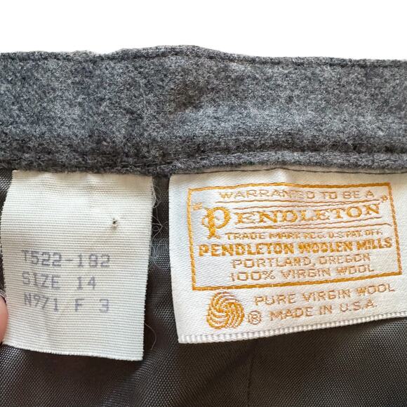 Pendleton Vintage 100% Wool Skirt Women Sz 12 14 Gray Midi preppy academia - Picture 4 of 11